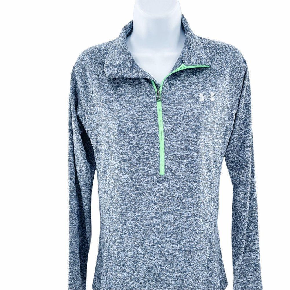 Under Armour Heatgear Zip-up Pullover Athletic Top - Picture 4 of 10